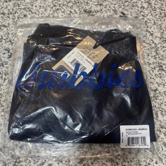 Chubbies Chino short 7” size 33, Dark N Stormies, Black, Flat Front - Picture 1 of 5